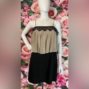 As U Wish Dress Size Large L Sleeveless Accordion Top Lace Edge Party